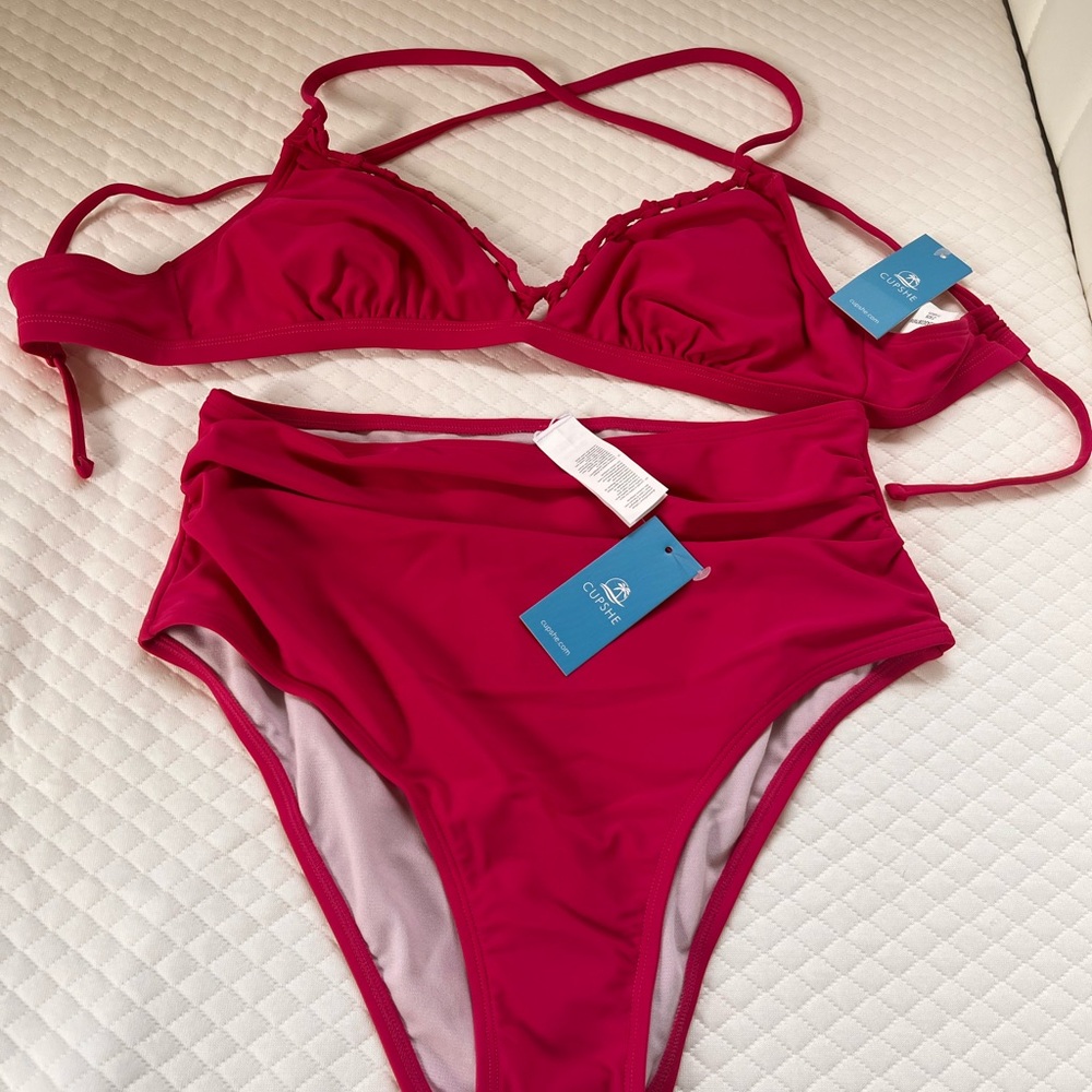 Cupshe Fuchsia Bikini Set